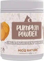 Mio's Nature Pumpkin Powder 180g - Alleviate Gas, Diarrhea and Upset Stomach - Addresses Soft stools, Constipation - for Dogs and Cats
