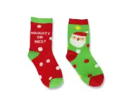 2 Pairs Kids Comfy Christmas Socks - Naughty or Nice