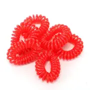 6x Swosh Spiral Hair Ties Anti-Kink Ponytail Holder Spring Hairband Red