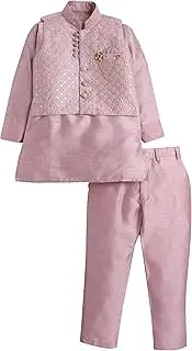 [AHHAAAA] Kids Ethnic Cotton Silk Blend Nehru Modi Jacket Kurta & Pyjama Set for Boys 8104
