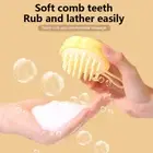 Silicone Hair Scalp Shampoo Brush Comb Massager Shower Dandruff Exfoliate Re _ha