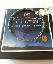 Alex and Ani Starlit Canvas PERIDOT Beaded Bangle NWT CARD BOX Rafaelian Gold
