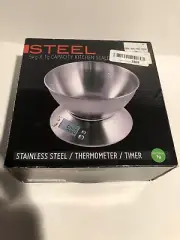 New! 5kg Electronic Kitchen Scale Stainless Steel/ Thermometer/ Timer,
