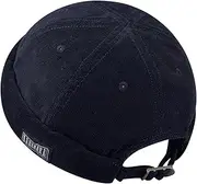 [Clakllie] Unisex Brimless Sailor Cap Leon Fisherman Hat Rolled Cuff Vintage Landlord Hat Corduroy Skull Docker Beanie Cap