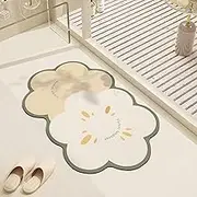 Taoluwin Bath Mat, Super Absorbent Bathroom Rug, Quick Dry Bathroom Floor Mat Shower Rug for in Front of Bathtub, Sink, Bathtub, Shower, 50x80 cm (White)