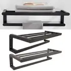 Bath Shelves Bathroom Towel Rack Space Aluminum Towel Shelf Wall Mount New