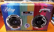 NEW in BOX~NRFB~BLING EDITION BOOM BOX COUTURE~FM RADIO~BT~LED LITES~R/C~STEREO~