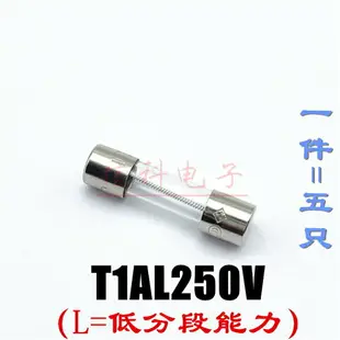 進口5*20mm延時慢熔玻璃保險絲管T1AL250V T1AE250V螺旋絲1A 250V