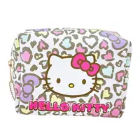 在飛比找樂天市場購物網優惠-小禮堂 Hello Kitty 皮質大量方形收納包 (豹紋款