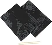 HONITANO 2pcs Colorful Scratch Paper for Creative Black for and DIY Craft Present for Birthdays and Family Fun