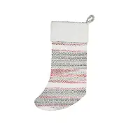 20" Cozy Nordic Red & Gray Hanging Large Christmas XMAS Stocking 8.5 x 20 C&F