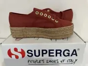 NEW - Superga 2790 - Brown/Red Espadrille Platform | Womens EU 39/ US 8/ UK 5.5