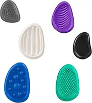 Fidget Toys Sensory Stone Set with Storage Box: 6-Pack Soft Textured Worry Stones for Autism Calming - Quiet Fidget Toys for Classroom & Anxiety Relief - Small Prizes Sensory Fidgets (Color-B)