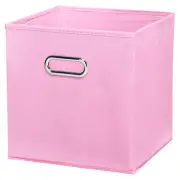 11"x11"x11" Foldable Storage Cube Bins Fabric Storage Organizer Bins Pink