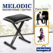 Melodic Piano Stool X Style Adjustable Folding Keyboard Seat Bench Chair Black
