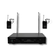 MUSYSIC Dual Channel VHF Wireless Lapel / Lavalier / Headset Microphone System