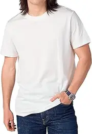 [Presics] Supima® Mercerised Cotton Crew Neck T-Shirts for Men Breathable, Regular Fit True-to-Size, Available in Sizes XS to XXL in White, Black, Dark Navy, Light Grey, Beige, Light Blue, Army Green, Chocolate