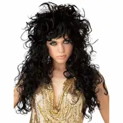 Seduction Sexy Long Curly Black Women Costume Wig