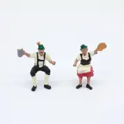 Noch Figures Bavarian Couple Drinking - OO/HO - (Unused) Mint Condition