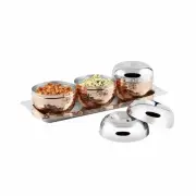 Stainless Steel Hammered Canister, Set of 3, Copper
