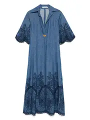 [Zimmermann] Zimmermann-Abito Lungo Coco In Denim Ricamato-Donna 0