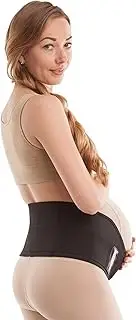 Gabrialla Elastic Maternity Belt, Best Medium Strength Pregnancy Support - Made in USA - Belly Band for Running & Exercising Moms, Abdominal and Lower Back Pain, Postpartum Recovery: MS-96 Black