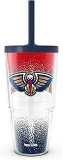 Tervis NBA New Orleans Pelicans - Defend Made in USA Double Walled Insulated Tumbler Travel Cup Keeps Drinks Cold & Hot, 24oz with Straw Lid, Classic