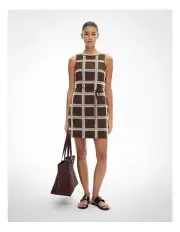 [Witchery] Embroidered Mini Dress in Cocoa