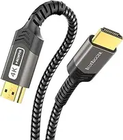 BlueRigger HDMI Cable 4K (1M, 4K 60Hz HDR, High Speed 18 Gbps, HDMI 2.0 Braided Cord, eArc, HDCP 2.2) - Compatible with PS5, Xbox, Roku, Apple TV, HDTV, Blu-ray, PC