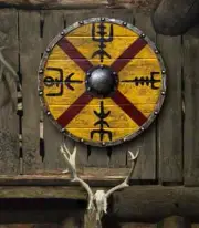 Viking round wooden shield | Norse battle medieval replica | Cosplay and LARP