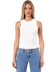 [Abrand Jeans] Heather Icon Long Singlet in White