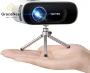 Mini Projector 1080P WiFi 6 Bluetooth 16000L with Tripod Auto Keystone Home Use