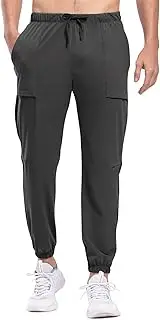 [TBMPOY] Men's Sweatpants Lightweight Athletic Track Pants Quick Dry Joggers Workout Running Gym Golf Zip Pockets