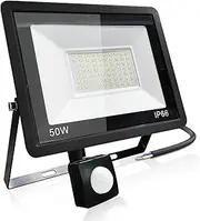 LED Flood Lights Outdoor, 50W 6000LM Security Lights Outdoor Motion Sensor, IP66 Waterproof 6500K Daylight Dusk to Dawn Floodlights for Yard, Garage, Garden, Parking Lot, Park,Playground