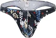 [Legou] Men's Cotton Low Rise G-String Bulge Pouch T-Back Thongs Picture Color L