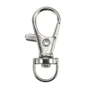 Swivel Clasps Lanyard Snap Hook 35mm Length, Zinc Alloy, Silver, 20pcs