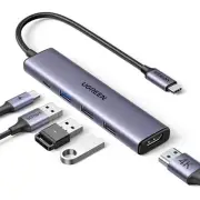 5 in 1 USB C Hub Adapter HDMI 4K 100W PD USB 3.0 MacBook iPad Laptop Multiport