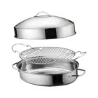 Roasting Pan with Cover Easy Carrying Oval Cookware for Home Restaurant Eggs