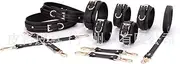 Sexy Bundled 8-Piece Storage Set Thigh Ring Handcuffs And Footcuffs Alternative Training Cross Buckle Adult Supplies