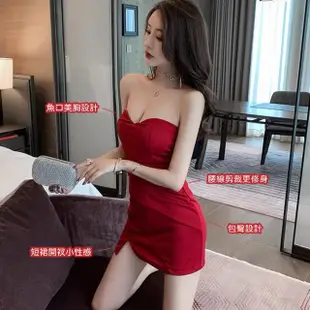 【派對樂木婚禮La Morongo Dress】合身包臀魚口露肩洋裝白色(洋裝/禮服/晚禮服/婚禮/派對洋裝)