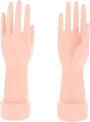 IWOWHERO 2pcs Hand Model Jewelry Holder Countertop Ring Holder & Trinket Stand Hand Shaped Glove Stand for Gloves and Rings Skin Tone Display Prop for Jewelry Organization
