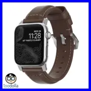 NOMAD Traditional Strap, Leather, Apple Watch 42/44/45/46mm, Brown / Silver