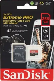 SanDisk Extreme Pro 256GB MicroSDXC Memory Card - SDSQXCZ-256G-GN6MA