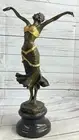 1930s Style Art Deco Gilt Bronze Female Nude Lady Dancing Sculpture Figure Deco