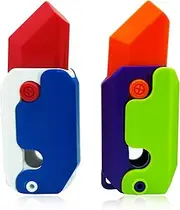 3D Printed Gravity Knife Fidget Toy, Funny Plastic EDC Carrot Fidget Toys Sensory Toys for Adult ADHD Autism Hand Gripper Forearm Finger Strengthener Radish Toy Gifts (2Pack)