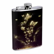 Butterfly Em1 Flask 8oz Stainless Steel Hip Drinking Whiskey