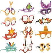 BRIGHTFUFU 12pcs Carnival Party Cosplay Eyewear Decorative Party Cosplay Glasses Photo Props