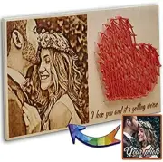 Personalized Wood Burned Photo Portrait Pyrography Wedding gift Engagement gift
