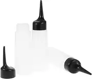 DECORNIJIA 2Pcs Salon Hair Dye Bottles Refillable Shampoo Containers with Tip for Easy Application of Hair Color Conditioner Scalp Treatments Black White