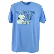 Peanuts Snoopy Don't Make Me Do Cartoon TV Crew Neck Adults Tshirt Tee Large